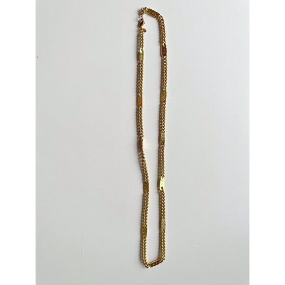 Vintage MONET Gold Tone Curb Chain Long Necklace - Picture 5 of 7